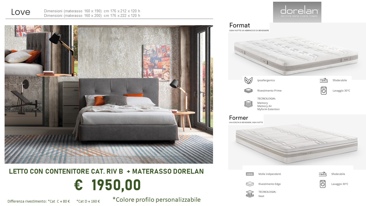 letto contenitore con materasso dorelan